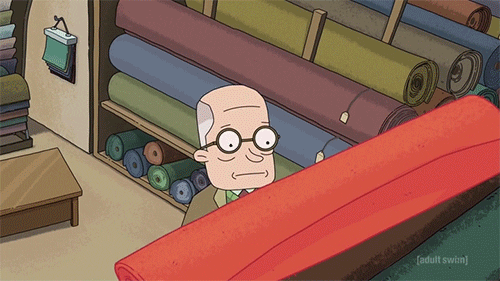 Roy from Rick and Morty, an alien game where you live a whole life in first person